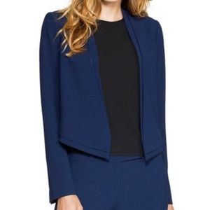WHBM Cropped Crepe Navy Jacket